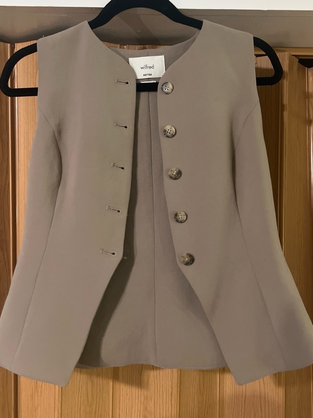 Wilfred Taupe Button-Front Sleeveless Vest